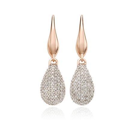 Rose Gold Stellar Drop Earrings Diamond